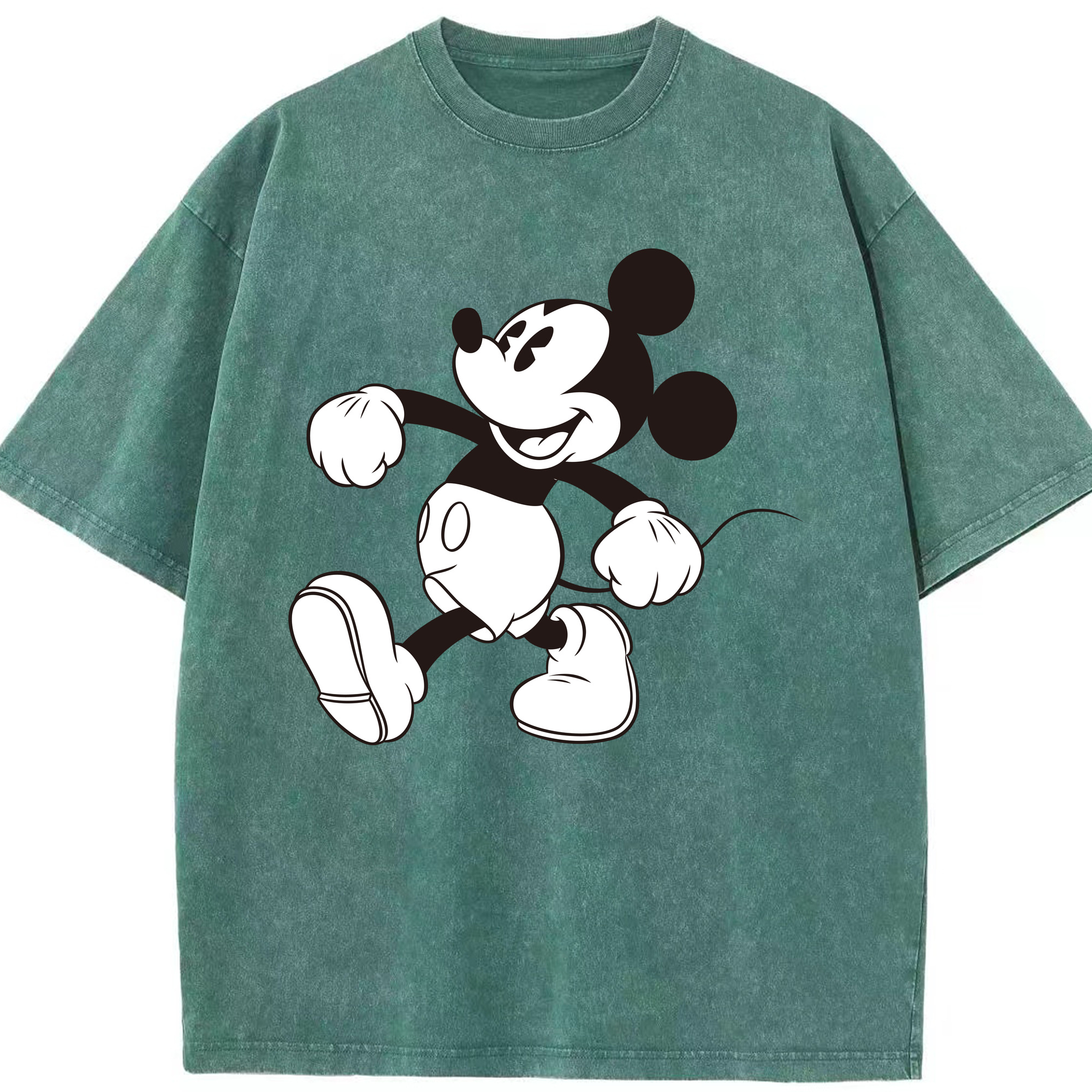 （画像用） ミッキーマウス Mickey Mouse 綿100% ヴィンテージ風 半袖Tシャツ（フロントプリント）
